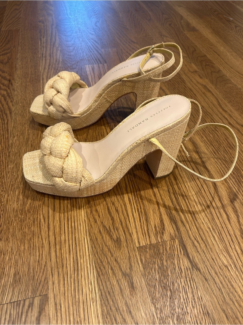 Loeffler Randall Fae Braided Raffia Platform Sandals 9.5 $425 - Picture 5 of 10